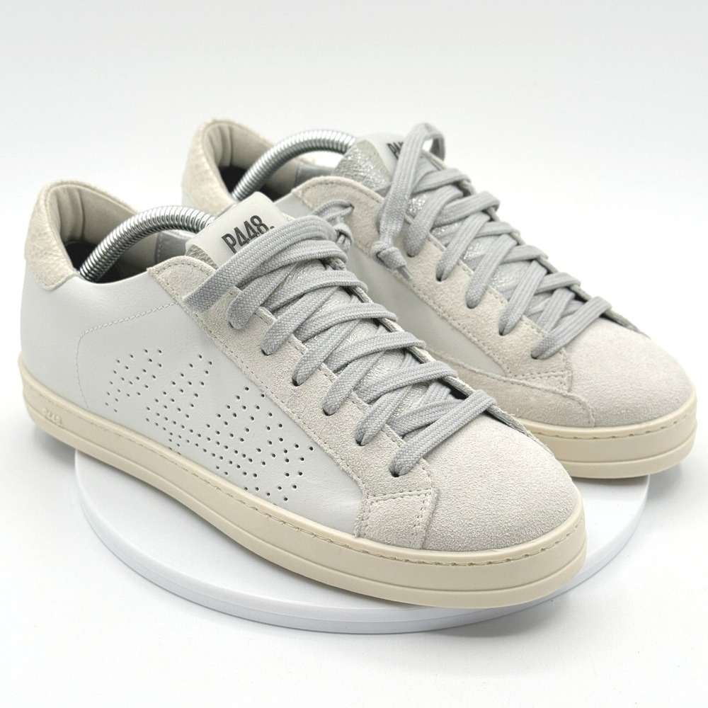 P448 Coyote John Lace‎ Sneaker 'White Silver' Size 36 / US 6-6.5 Womens